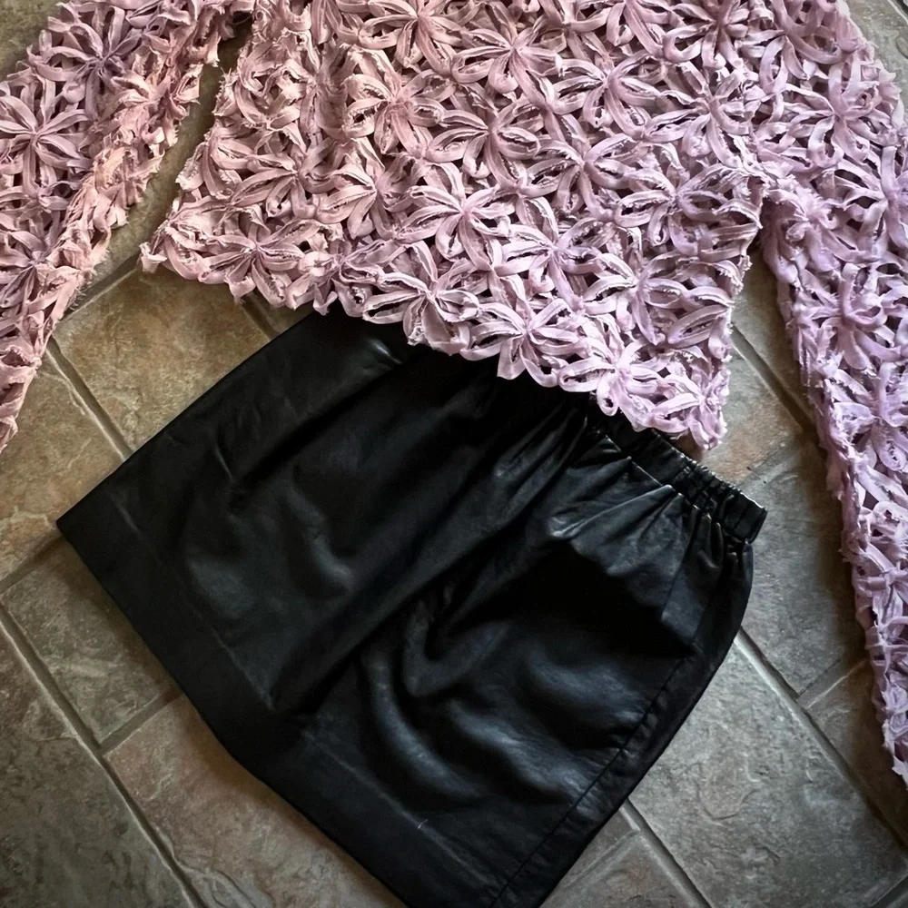 ANTHROPOLOGIE Sparkle & Fade Faux Leather Skirt